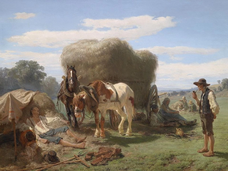 1808-Hermann Kauffmann - Riposo durante la mietitura